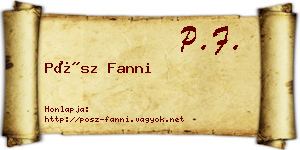 Pósz Fanni névjegykártya